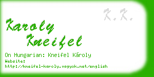 karoly kneifel business card